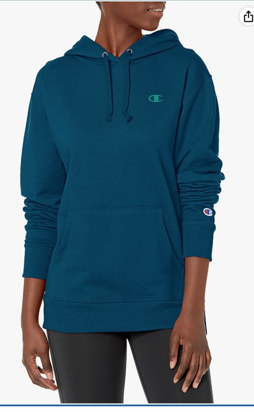 Champion Women's Powerblend Hoodie, Oversized XS Blue